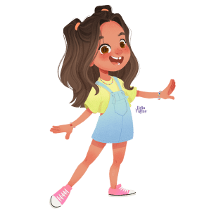 desenho de um menina sorrindo 